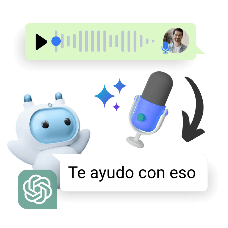 Tu asistente de IA que busca en la web, lee tus documentos y ejecuta acciones reales — en WhatsApp, Instagram, Facebook Messenger y Webchat.